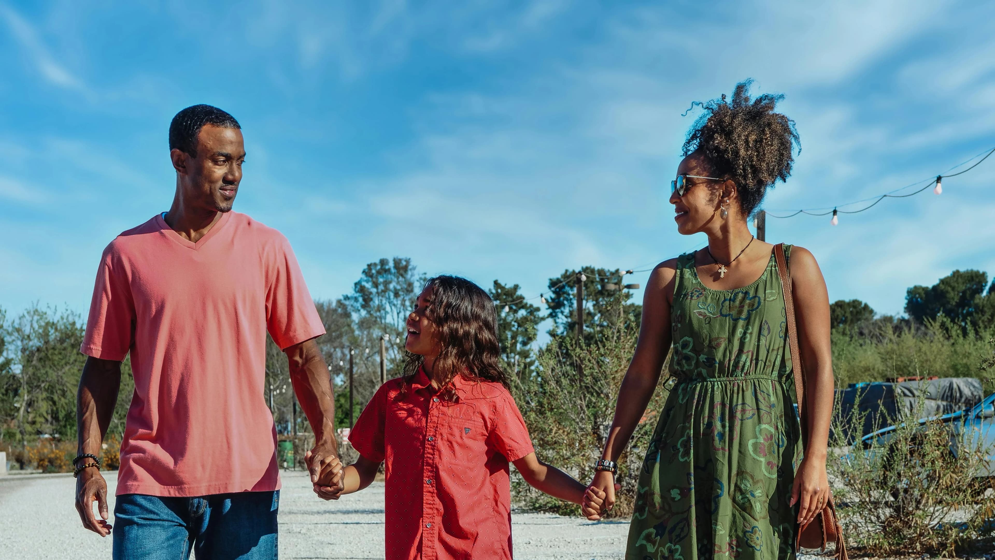 A family holding hands